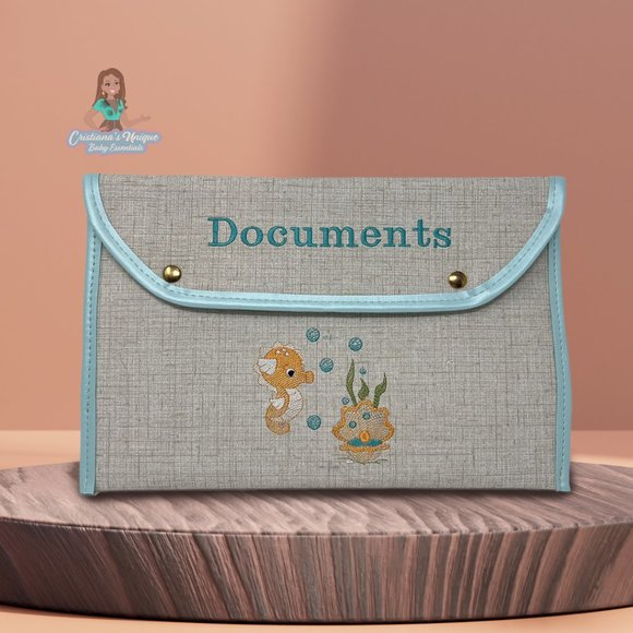 Seahorse Bubble Baby document folder